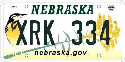 NE license plate XRK334