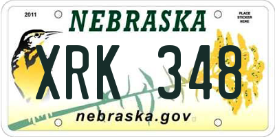 NE license plate XRK348