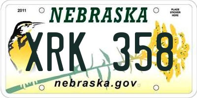 NE license plate XRK358