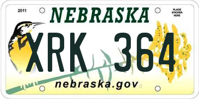 NE license plate XRK364