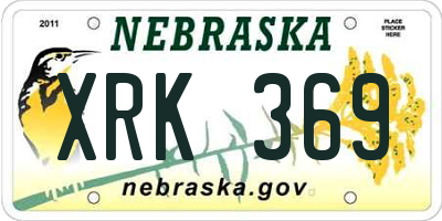NE license plate XRK369