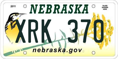 NE license plate XRK370