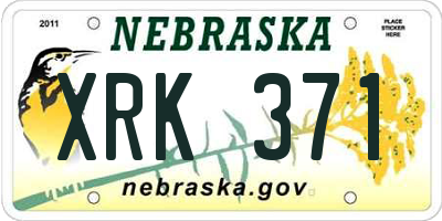 NE license plate XRK371
