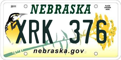 NE license plate XRK376