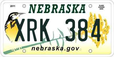 NE license plate XRK384
