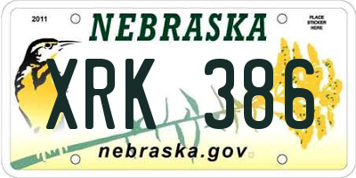 NE license plate XRK386