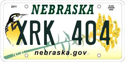 NE license plate XRK404