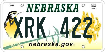 NE license plate XRK422