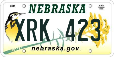 NE license plate XRK423
