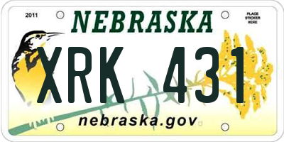 NE license plate XRK431