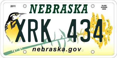 NE license plate XRK434
