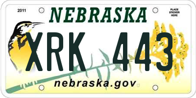 NE license plate XRK443