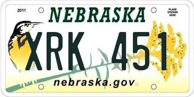 NE license plate XRK451