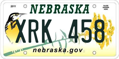 NE license plate XRK458