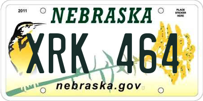 NE license plate XRK464