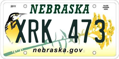 NE license plate XRK473