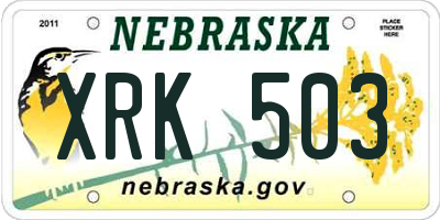NE license plate XRK503