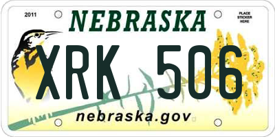 NE license plate XRK506