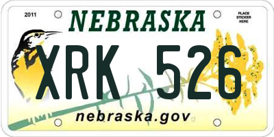 NE license plate XRK526