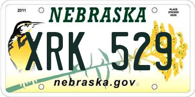 NE license plate XRK529