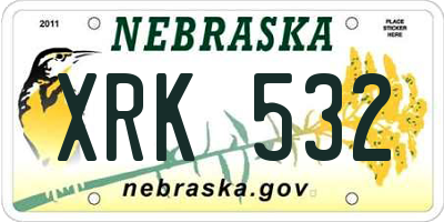 NE license plate XRK532