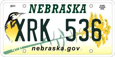 NE license plate XRK536