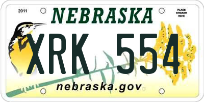 NE license plate XRK554