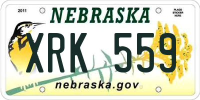 NE license plate XRK559