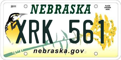 NE license plate XRK561