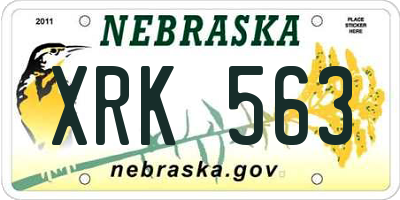 NE license plate XRK563