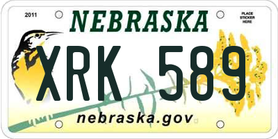 NE license plate XRK589