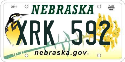 NE license plate XRK592