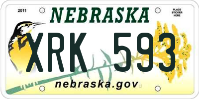 NE license plate XRK593