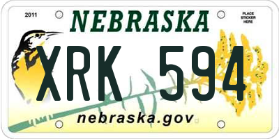 NE license plate XRK594