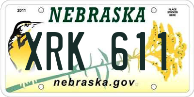 NE license plate XRK611