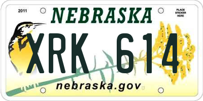 NE license plate XRK614