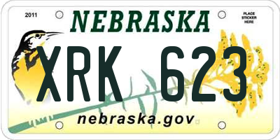 NE license plate XRK623