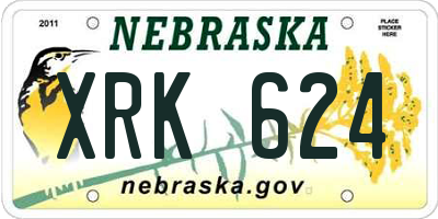 NE license plate XRK624
