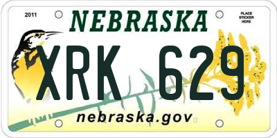 NE license plate XRK629