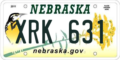 NE license plate XRK631