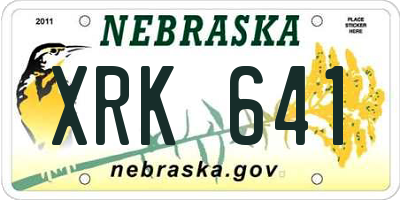 NE license plate XRK641