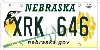 NE license plate XRK646