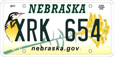 NE license plate XRK654