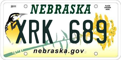 NE license plate XRK689