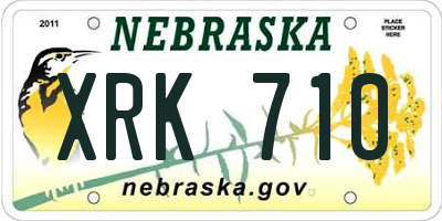 NE license plate XRK710