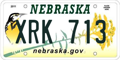 NE license plate XRK713