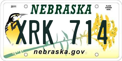 NE license plate XRK714