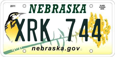 NE license plate XRK744