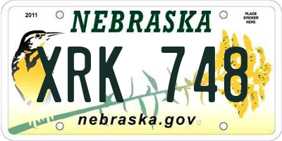 NE license plate XRK748