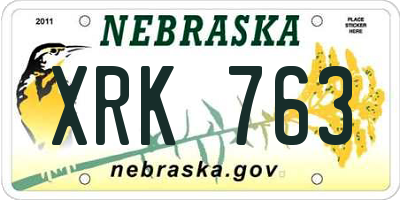 NE license plate XRK763